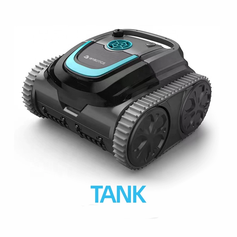 WYBOT pool cleaning robot with tracks.